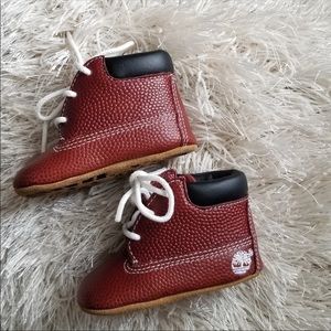 RED Baby Timberland crib booties